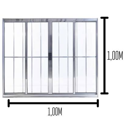 Imagem de Vitro 4 Folhas C/GRADE 1.00x1.00 Brilhante L.18 Modular