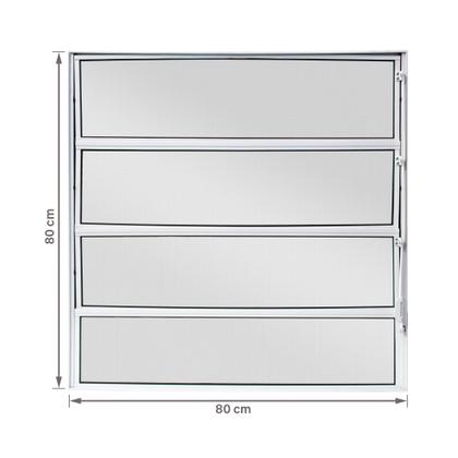 Imagem de Vitrô Basculante 80x80cm Alumínio Branco Vidro Mini Boreal