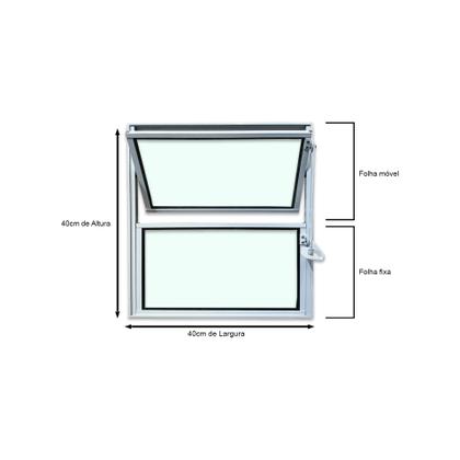 Imagem de Vitro Basculante Alumínio Branco 1 Seção 40X40 Brecorimo