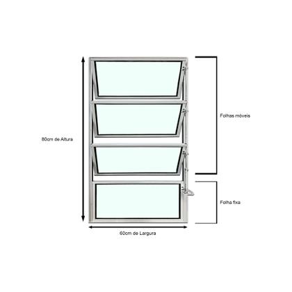 Imagem de Vitro Basculante Alumínio Branco 1 Seção 80X60 Brecorimo