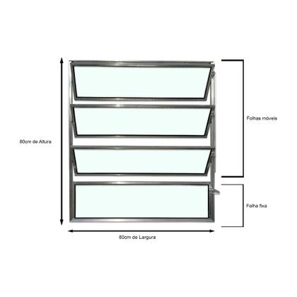 Imagem de Vitro Basculante Alumínio Preto 1 Seção 80X80 Brecorimo