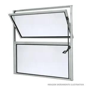 Imagem de Vitro Basculante Janela 40x40 Banheiro Aluminio Vidro Liso