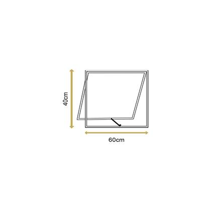 Imagem de Vitro Projetante 40x60 Alumínio Branco Vidro Liso Lumineziri