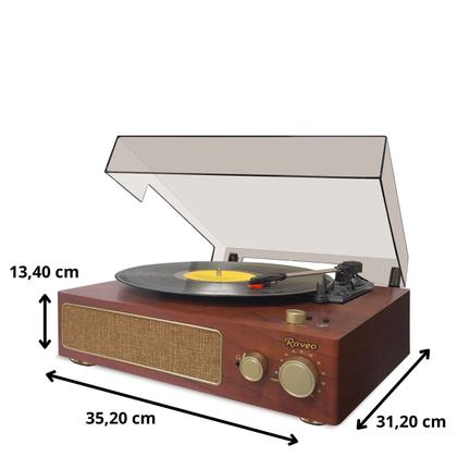 Imagem de Vitrola Toca Discos Retrô Raveo Studio Marrom USB Bluetooth