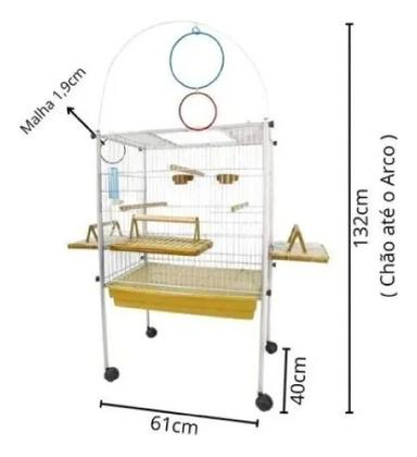 Imagem de Viveiro Gaiola Calopsita Triplex Play Ground Jelplast