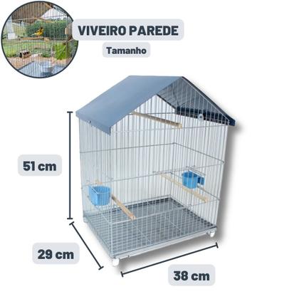 Imagem de Viveiro Parede Calopsita Periquito Canário Pássaro Gaiola