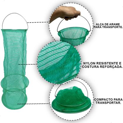 Imagem de Viveiro Sambura Funil N02 Covo Pesca Nylon 72cm Reforçado