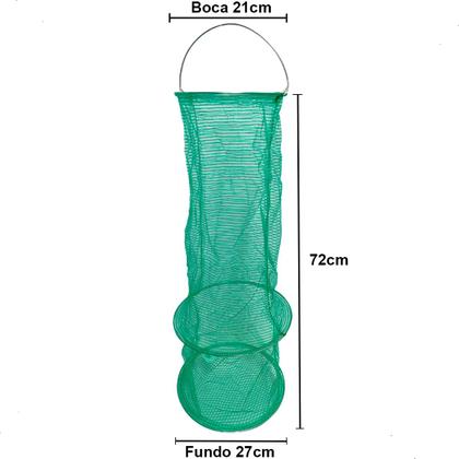 Imagem de Viveiro Sambura Funil N02 Covo Pesca Nylon 72cm Reforçado