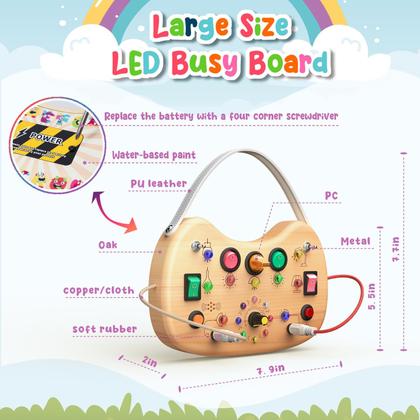 Imagem de Voador Montessori Toddler Busy Board com 17 luzes LED
