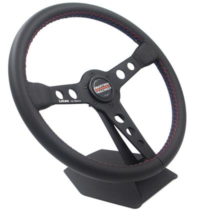 Imagem de Volante Classico Lotse Lemans Martini Especial Couro Preto Com Cubo Adaptador