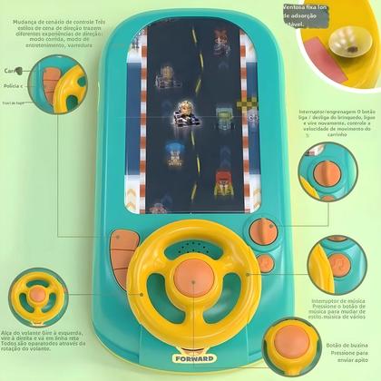 Imagem de Volante de Corrida Eletrônico Infantil com Sons Musicais - Brinquedo Educativo