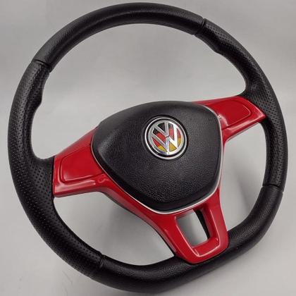 Imagem de Volante Esportivo Tsi Vermelho Com o Cubo VW G5 G6 e G7