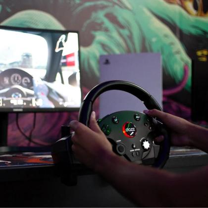Imagem de Volante Force Driving Dazz Compatível com PC PS5 e Xbox Com Pedais e Vibração