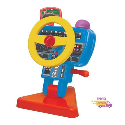 Imagem de Volante Infantil Brinquedo Bebe Infantil Com Buzina E Retrovisor Montessori Elka com Revista de Colorir Capivara Fofa