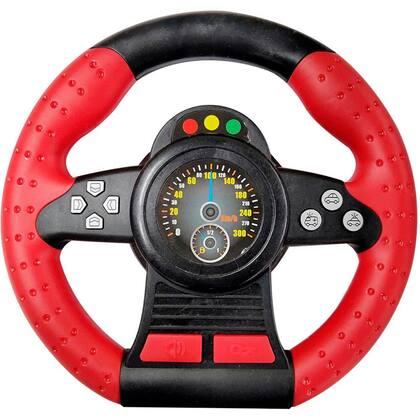 Imagem de Volante Infantil Musical a Pilha Gira 360 Graus Com Suporte Ventosa
