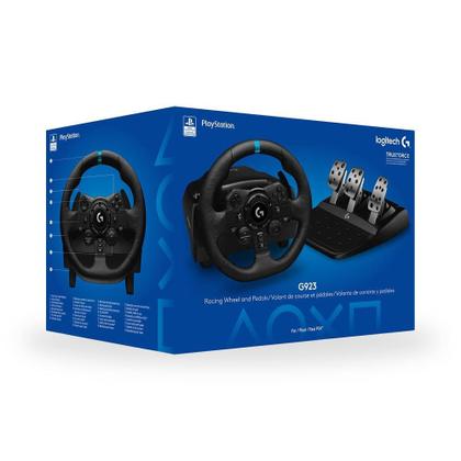 Volante Logitech G923 com pedal + Câmbio Driving Force Shifter
