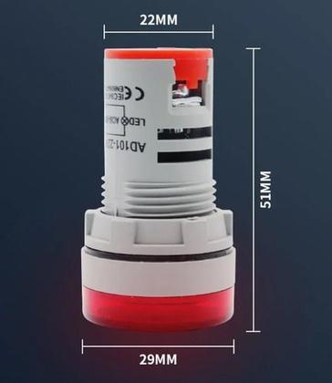 Imagem de Voltímetro Digital DC 5V-60Vcc Embutir 22mm - Snetec SVR1-CC