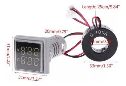 Imagem de Voltímetro e Amperímetro Digital 100A 50-500V Snetec SVQ2-22