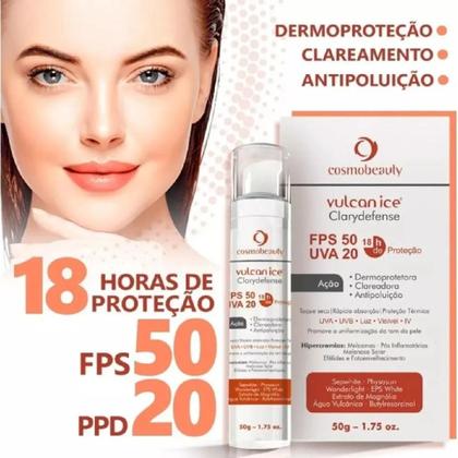 Imagem de Vulcan Ice Clarydefense FPS50 Protetor Solar Cosmobeauty 50g