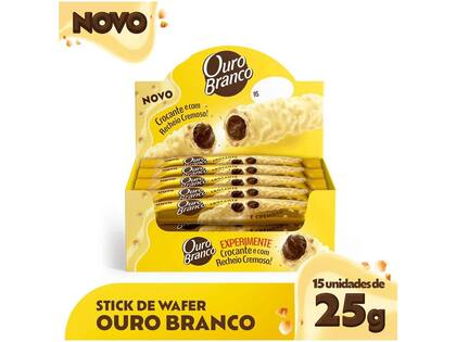 Imagem de Wafer Recheado Chocolate Branco Stick Lacta 25g - 15 Unidades