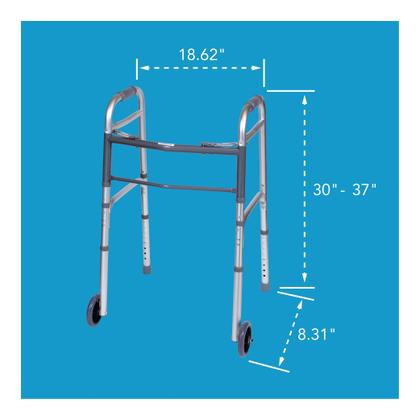 Imagem de Walker Carex dobrável para idosos com rodas de altura ajustável