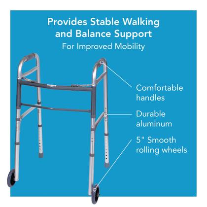 Imagem de Walker Carex dobrável para idosos com rodas de altura ajustável