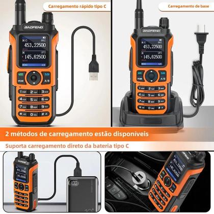 Imagem de Walkie Talkie Baofeng UV-21 Pro V2 - Portátil, Recarregável e Multibanda