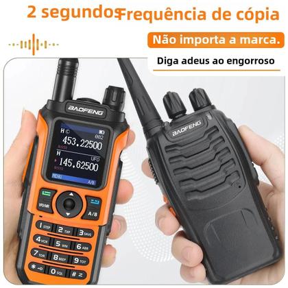 Imagem de Walkie Talkie Baofeng UV-21 Pro V2 - Portátil, Recarregável e Multibanda