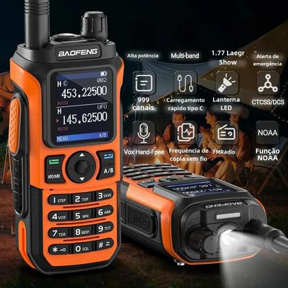 Imagem de Walkie Talkie Baofeng UV-21 Pro V2 - Portátil, Recarregável e Multibanda