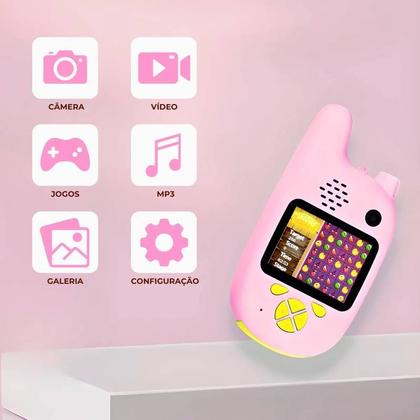 Imagem de Walkie Talkie Infantil Rosa Com Câmera Digital Para Crianças