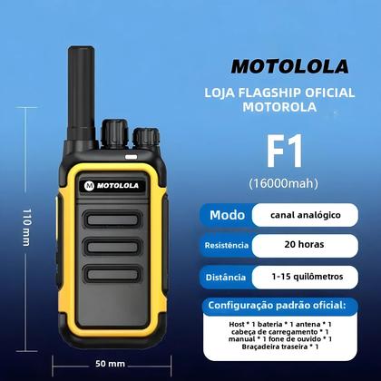 Imagem de Walkie Talkie Motorola F1 Portátil UHF - Rádio de Longa Distância com COD