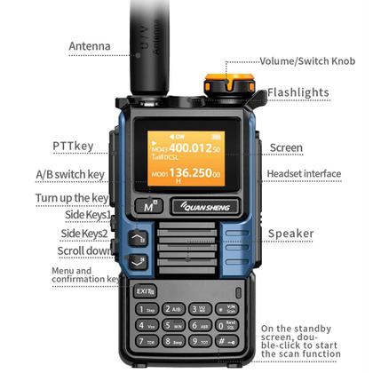 Imagem de Walkie-Talkie QUANSHENG UVK5 (99) AM/FM/DTMF 200CH com azul NOAA