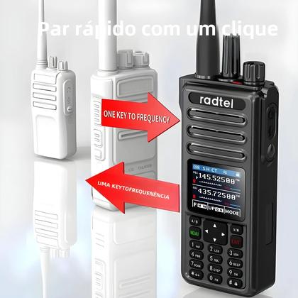 Imagem de Walkie Talkie Radtel RT-730 - 10W, À Prova D'Água, 199 Canais, USB-C