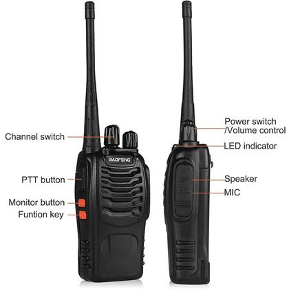 Imagem de Walkie Talkies BAOFENG 888S recarregáveis de longo alcance, pacote com 2