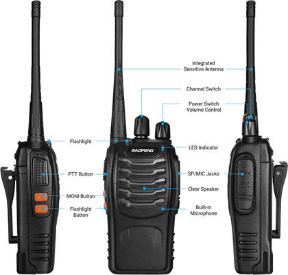 Imagem de Walkie Talkies BAOFENG bf-888s UHF de longo alcance, pacote com 4 unidades com acc