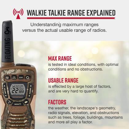Imagem de Walkie Talkies Cobra ACXT1035R FLT à prova d'água de 37 milhas