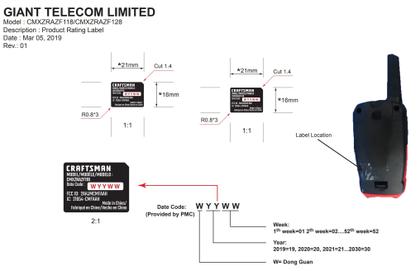 Imagem de Walkie Talkies CRAFTSMAN CMXZRAZF118 16 milhas de longo alcance