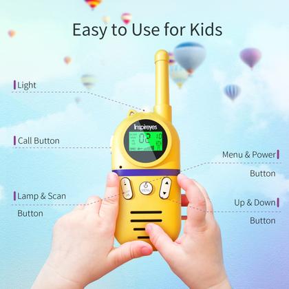 Imagem de Walkie Talkies Inspireyes, recarregável, alcance de 3 milhas, pacote com 2
