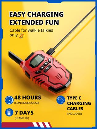 Imagem de Walkie Talkies Inspireyes, recarregável para crianças, alcance de 3 milhas, pacote com 2