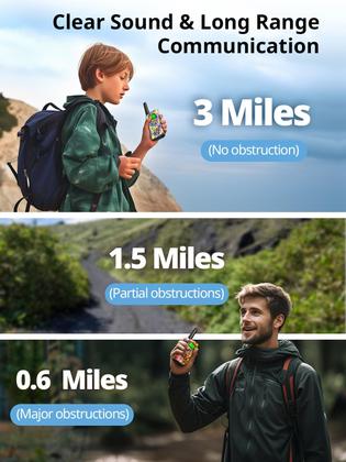 Imagem de Walkie Talkies Inspireyes recarregável para crianças, pacote com 3 camuflagens