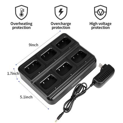Imagem de Walkie Talkies PXTON Recarregáveis - Alcance Longo - Pacote com 6 Unidades e Carregador