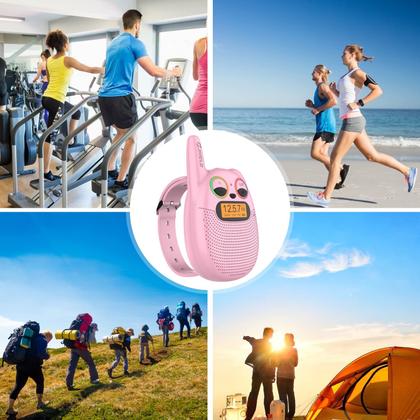 Imagem de Walkie Talkies QNIGLO recarregável para crianças, pacote com 2 unidades com rádio FM