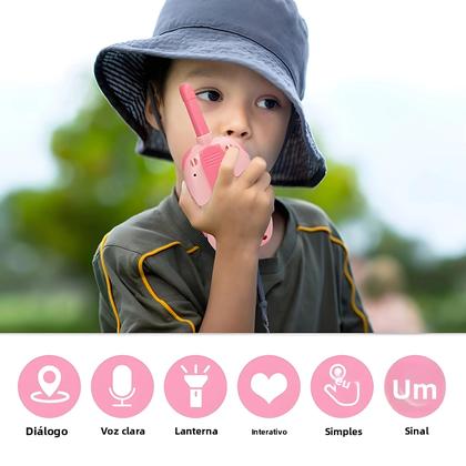 Imagem de Walkie Talkies Recarregáveis Para Crianças, Pacote Com 2, 22 Canais, Alcance De 3KM, Rádio