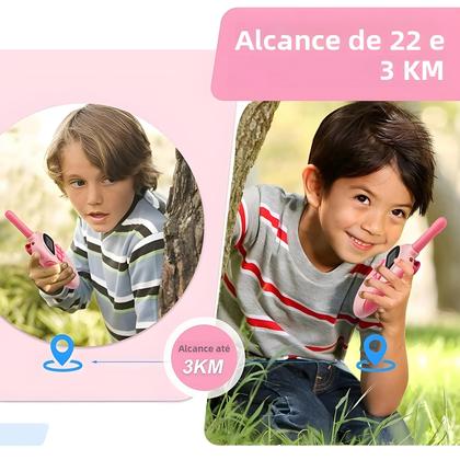 Imagem de Walkie Talkies Recarregáveis Para Crianças, Pacote Com 2, 22 Canais, Alcance De 3KM, Rádio