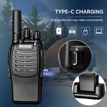 Imagem de Walkie Talkies Retevis H-777 recarregável de longo alcance, pacote com 2