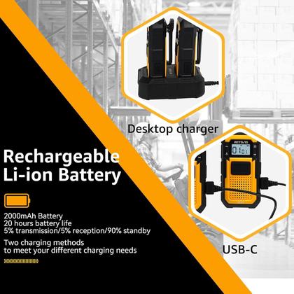 Imagem de Walkie Talkies Retevis RB48 à prova d'água IP67 de longo alcance, pacote com 4 unidades