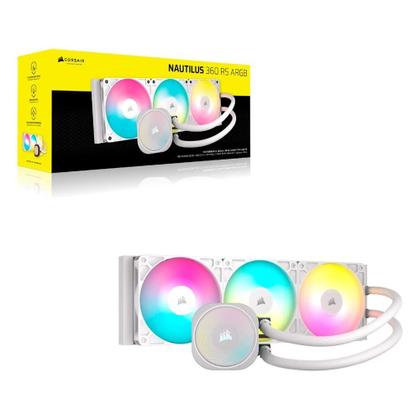 Imagem de Water Cooler Corsair NAUTILUS 360, ARGB, 360mm, AMD e Intel, Branco - CW-9060095-WW