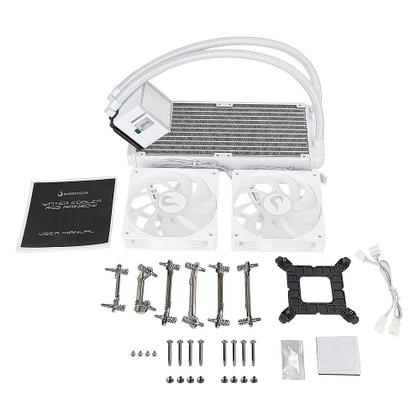 Imagem de Water Cooler Gamer Rise Mode Frost, ARGB Rainbow, 240mm, AMD e Intel, Branco - RM-WCZ-02-RBW