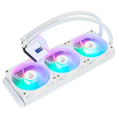 Imagem de Water Cooler Gamer Rise Mode Frost, ARGB Rainbow, 360mm, AMD e Intel, Branco - RM-WCF-04-RBW