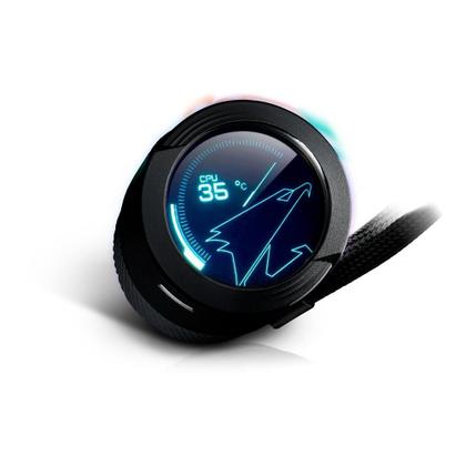 Imagem de Water Cooler Gigabyte Aorus 360, RGB, 360mm, AMD/Intel, com Display LCD, Preto - GP-AORUS WATERFORCE X II 360